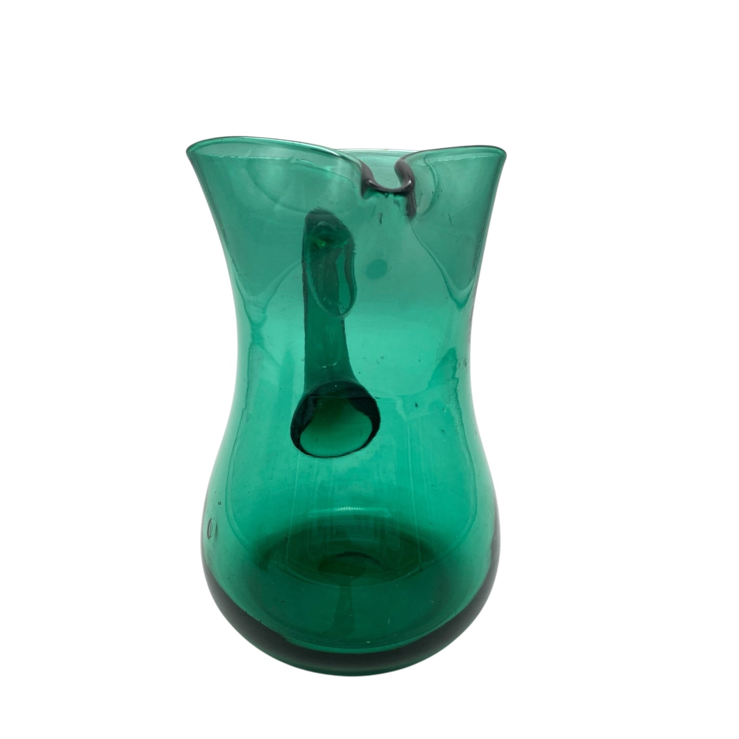 Mid Century Kanne aus Glas mit Henkel in grün 60er 70er Jahre Karaffe