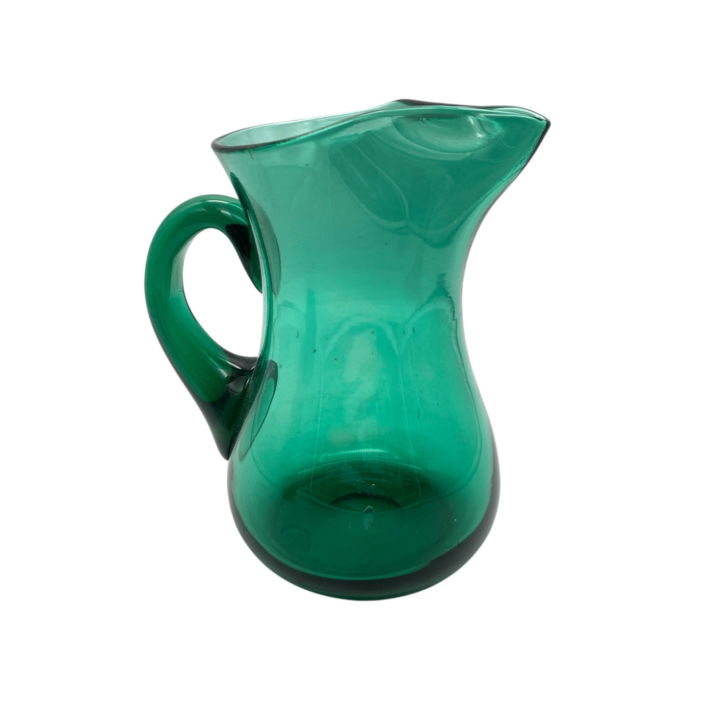 Mid Century Kanne aus Glas mit Henkel in grün 60er 70er Jahre Karaffe