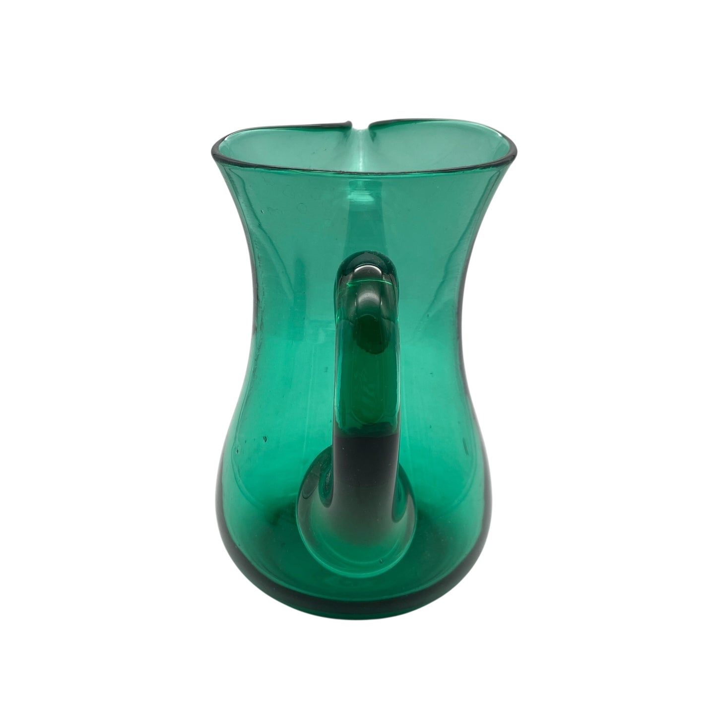 Mid Century Kanne aus Glas mit Henkel in grün 60er 70er Jahre Karaffe