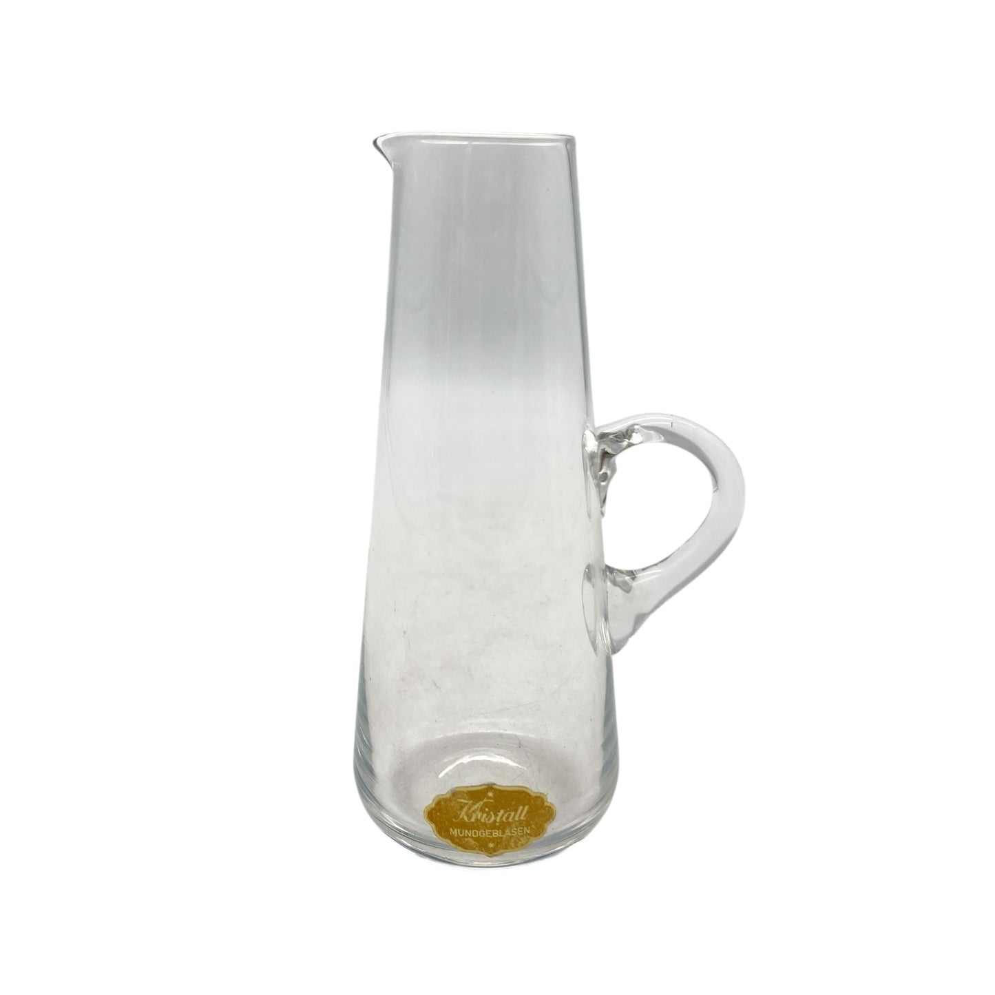 Mid Century Karaffe H 13,5 cm für Öl oder als Vase 50er 60er Kristall Glas transparent