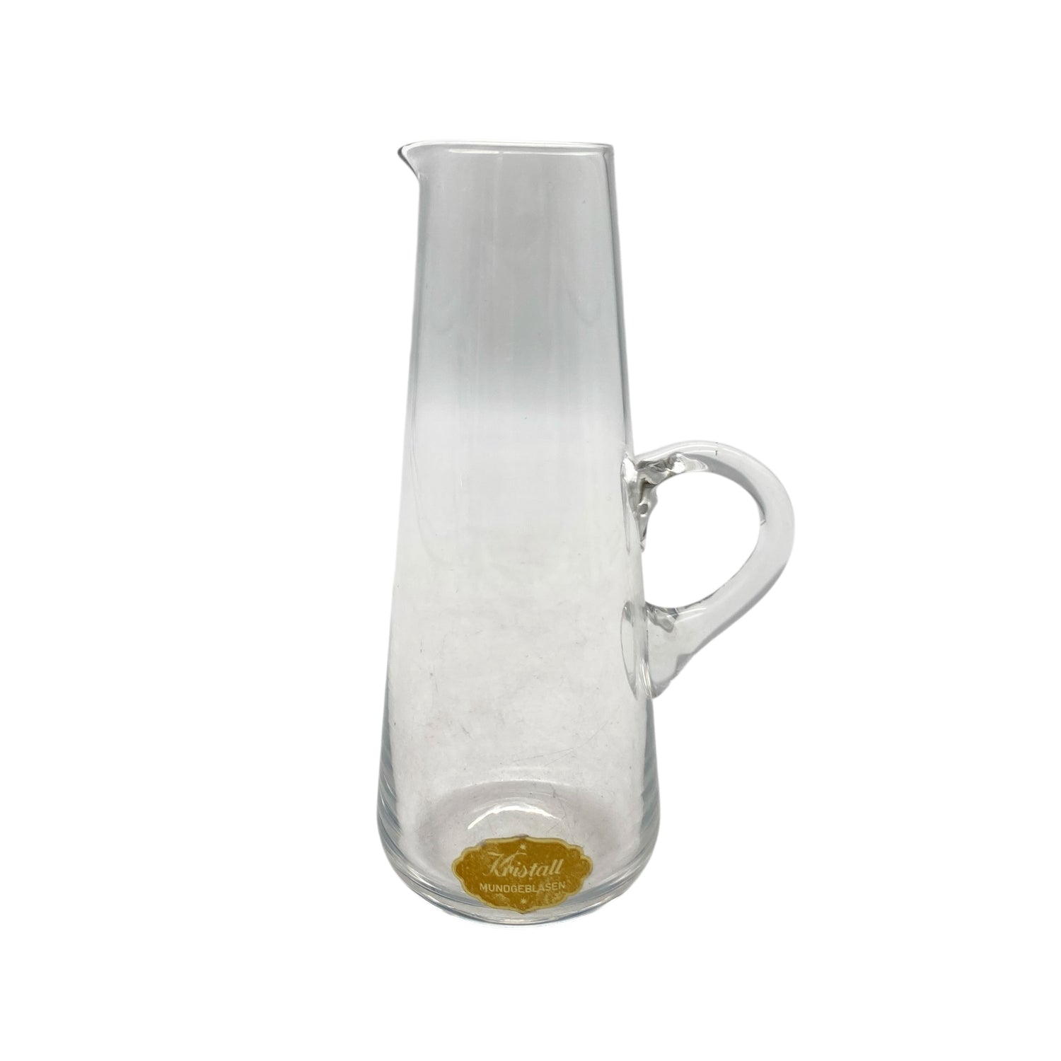 Mid Century Karaffe H 13,5 cm für Öl oder als Vase 50er 60er Kristall Glas transparent