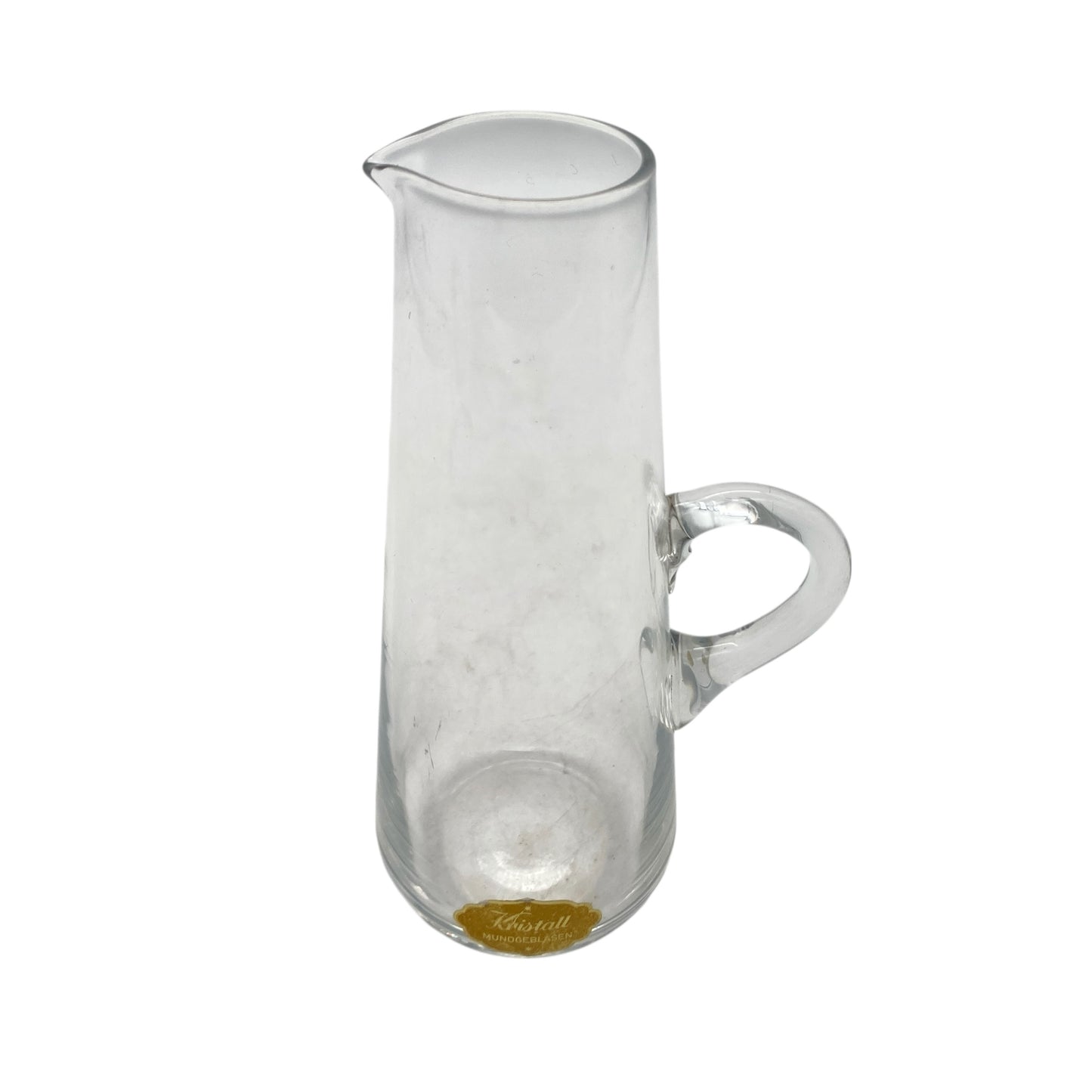 Mid Century Karaffe H 13,5 cm für Öl oder als Vase 50er 60er Kristall Glas transparent