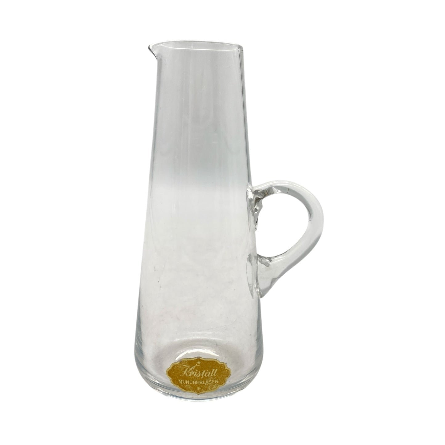 Mid Century Karaffe H 13,5 cm für Öl oder als Vase 50er 60er Kristall Glas transparent