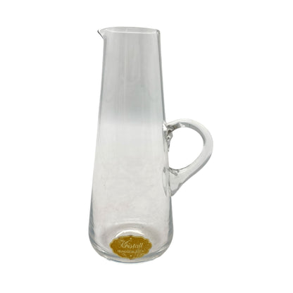 Mid Century Karaffe H 13,5 cm für Öl oder als Vase 50er 60er Kristall Glas transparent