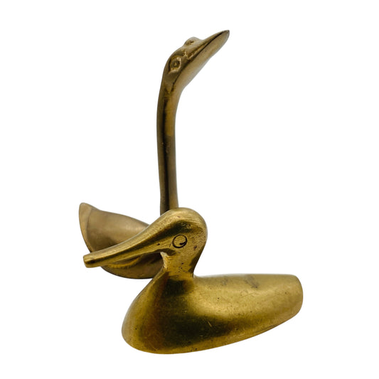 Mid Century Messing Figuren schwimmende Schwäne Enten Gänse Dekoration 50er 60er Jahre