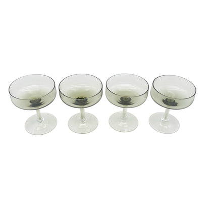 Mid Century Rauchglas Likörschalen Schnapsgläser 4er Set 50er 60er 70er Jahre Vintage Glas