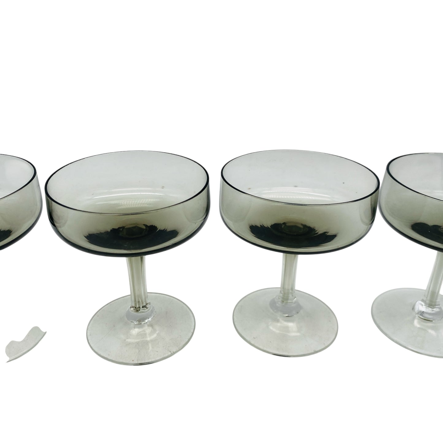 Mid Century Rauchglas Likörschalen Schnapsgläser 4er Set 50er 60er 70er Jahre Vintage Glas