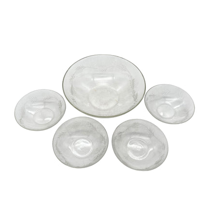 Mid Century Schalen Set Dessertschalen Glas beschliffen 50er 60er Jahre Haushalt