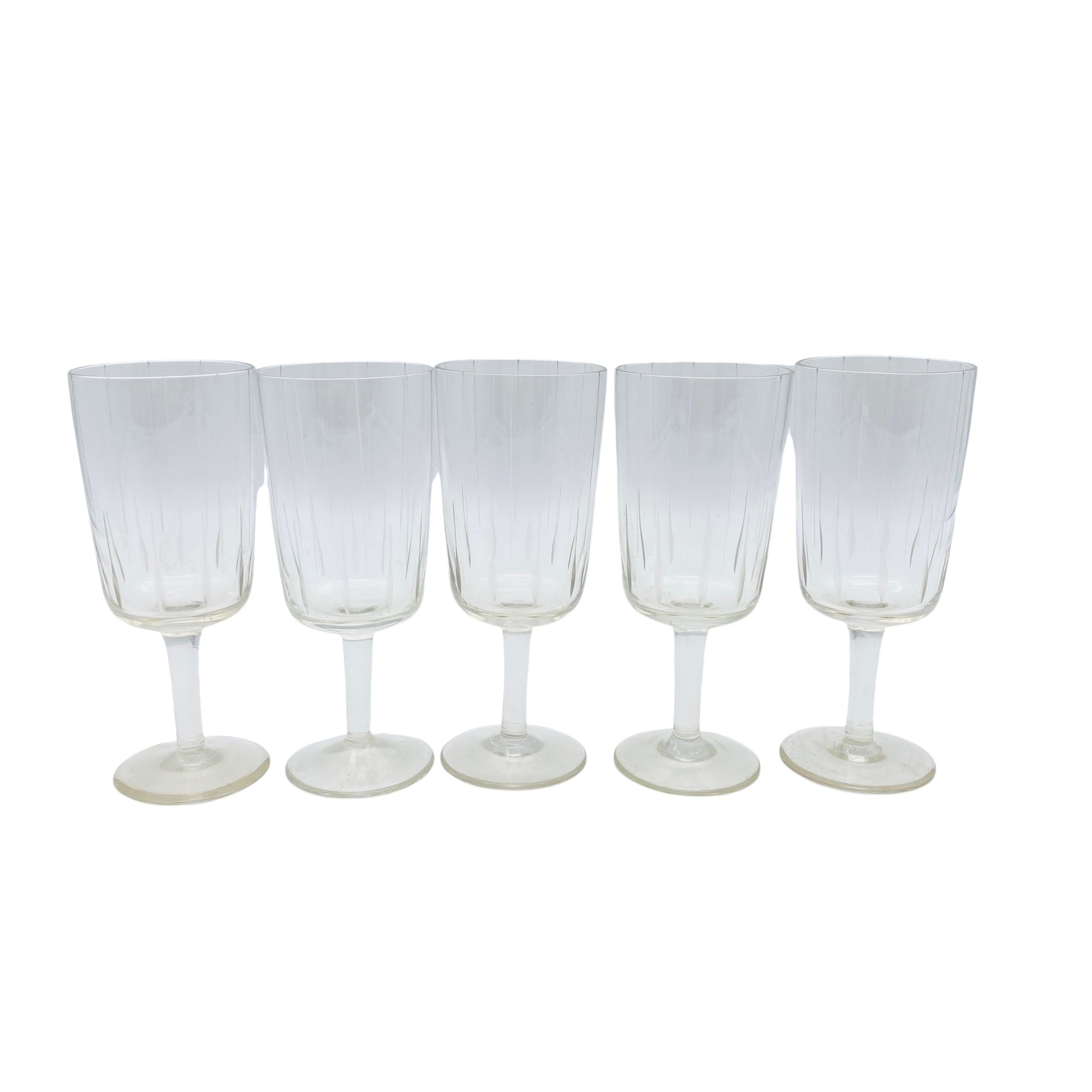 Mid Century Schnapsgläser beschliffen 5er Set  50er 60er Vintage