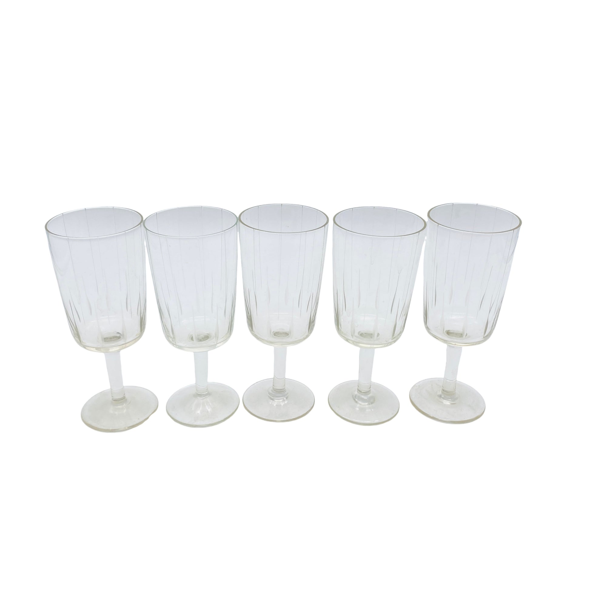 Mid Century Schnapsgläser beschliffen 5er Set  50er 60er Vintage