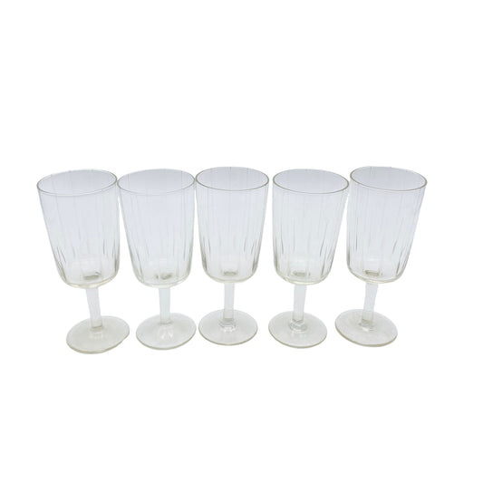 Mid Century Schnapsgläser beschliffen 5er Set  50er 60er Vintage