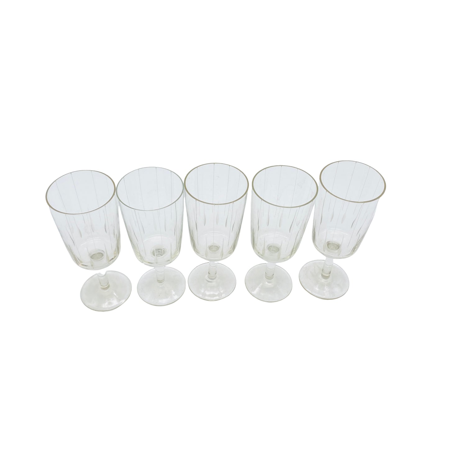 Mid Century Schnapsgläser beschliffen 5er Set  50er 60er Vintage