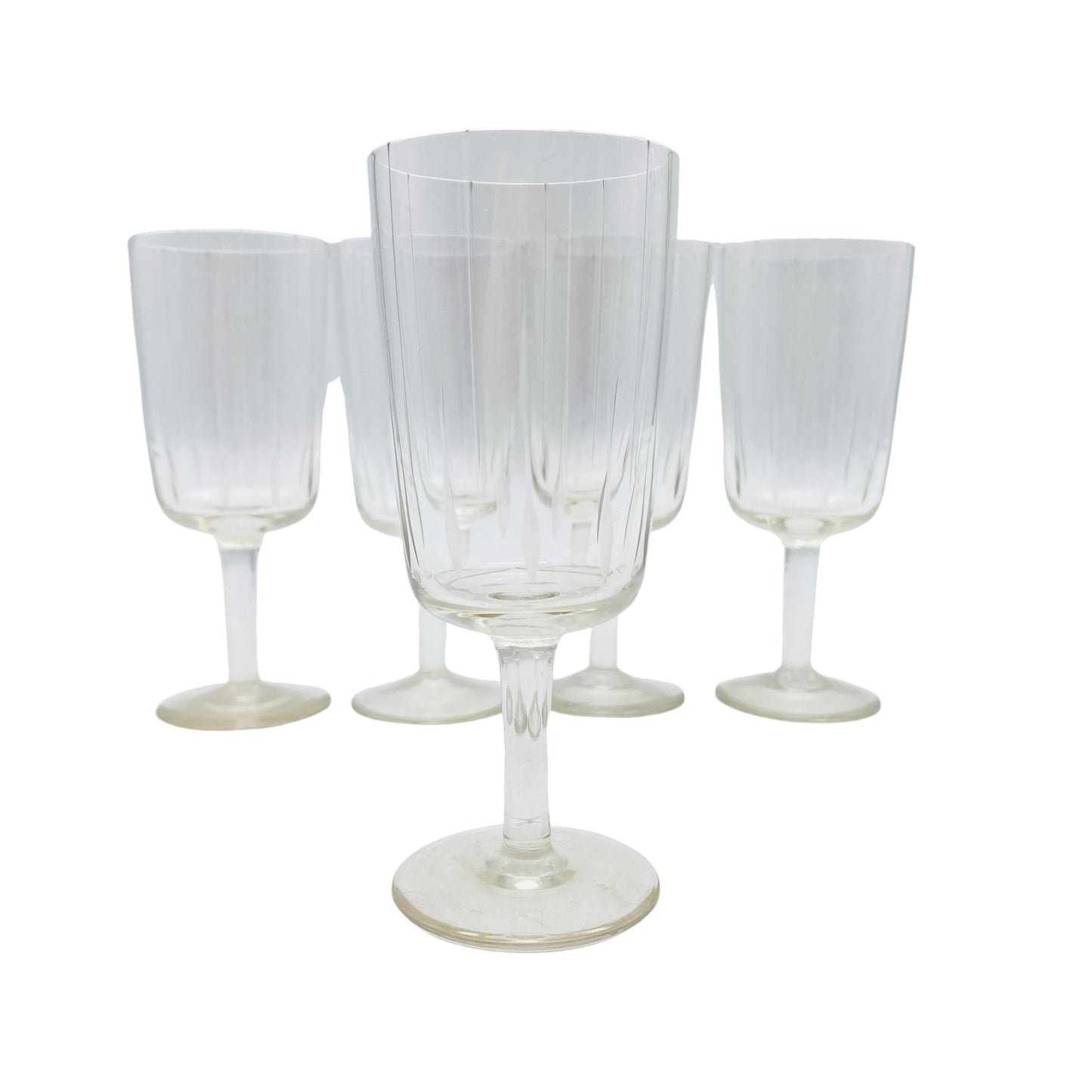 Mid Century Schnapsgläser beschliffen 5er Set  50er 60er Vintage