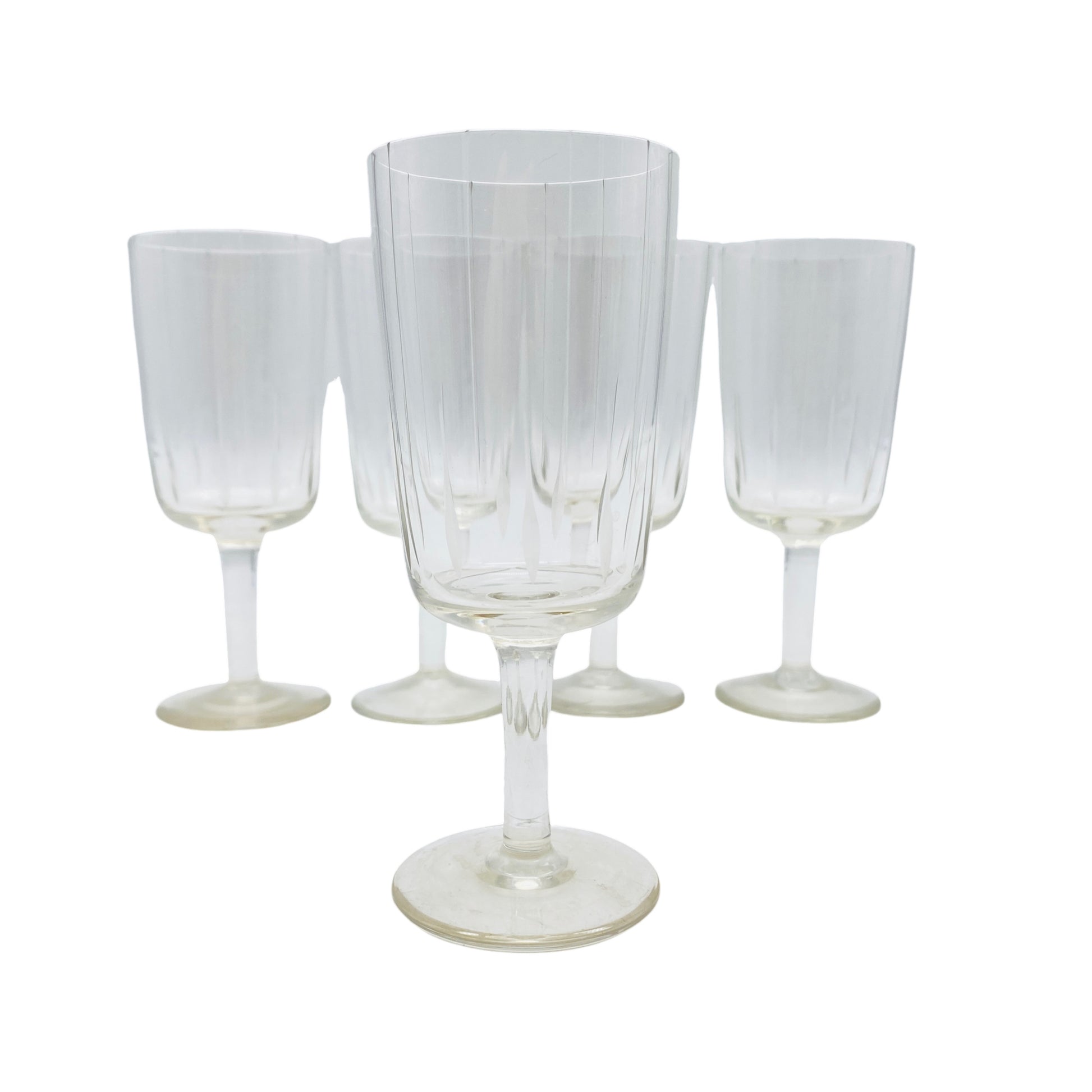 Mid Century Schnapsgläser beschliffen 5er Set  50er 60er Vintage