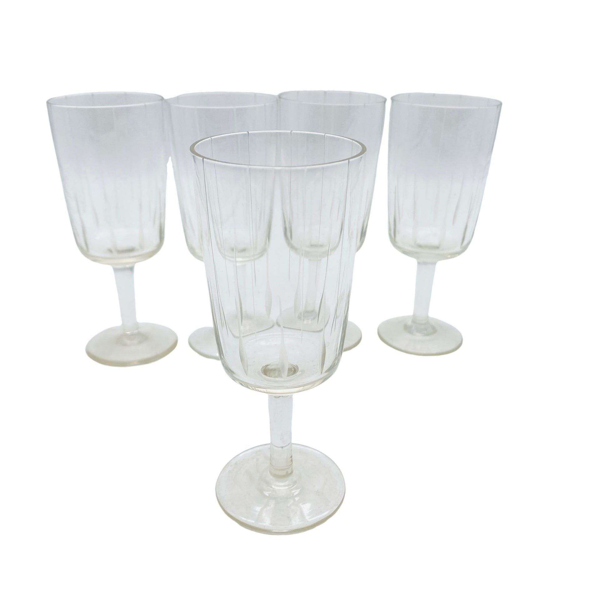 Mid Century Schnapsgläser beschliffen 5er Set  50er 60er Vintage