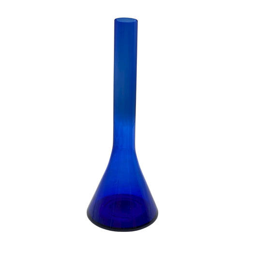 Mid Century Solifleur Vase blau Glasvase 60er 70er Jahre Deko aus Glas