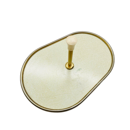 Mid Century Tablett für Schnapsgläser Dekoration 50er 60er Jahre Hausbar Messing beige