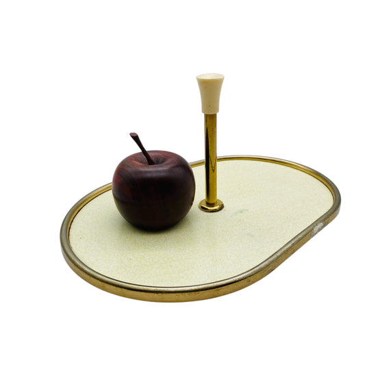 Mid Century Tablett für Schnapsgläser Dekoration 50er 60er Jahre Hausbar Messing beige