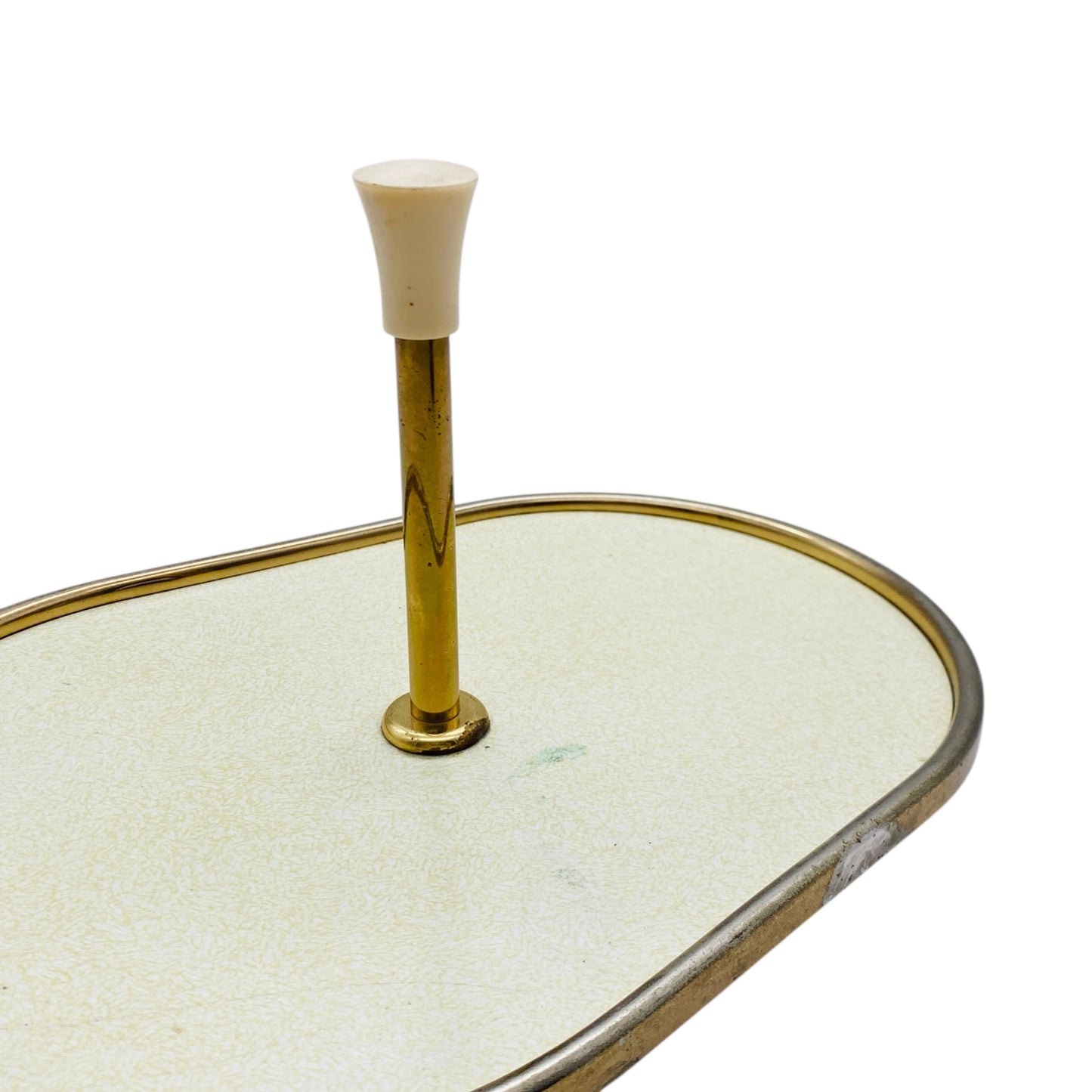 Mid Century Tablett für Schnapsgläser Dekoration 50er 60er Jahre Hausbar Messing beige