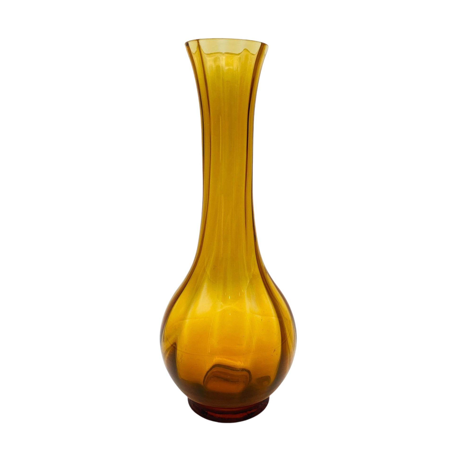 Mid Century Vase Bernstein Vintage Dekoration Wohnzimmer braun Glas
