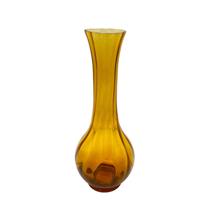 Mid Century Vase Bernstein Vintage Dekoration Wohnzimmer braun Glas