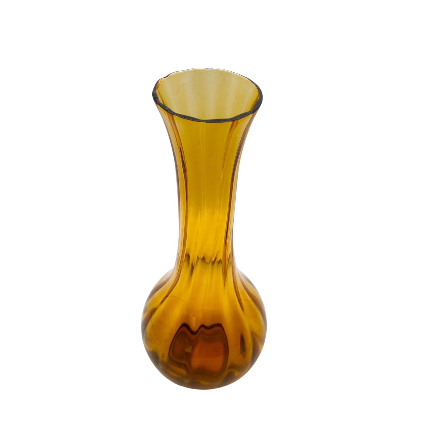 Mid Century Vase Bernstein Vintage Dekoration Wohnzimmer braun Glas