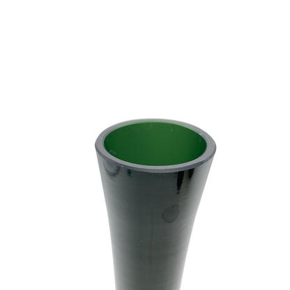 Mid Century Vase Glas grün olivegrün geschliffene Öffnung 60er 70er Jahre Dekoration