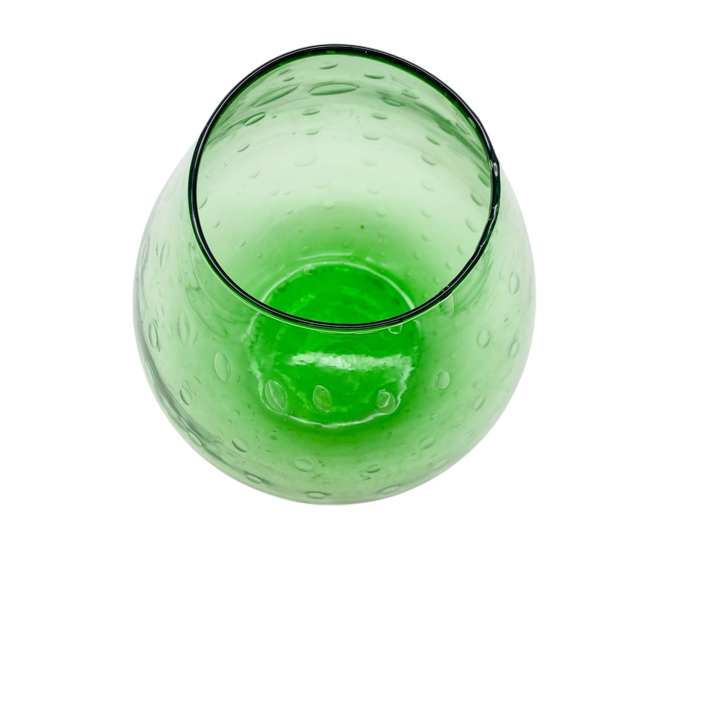 Mid Century Vase aus Gla in grün mit Luftblasen 60er 70er Jahre