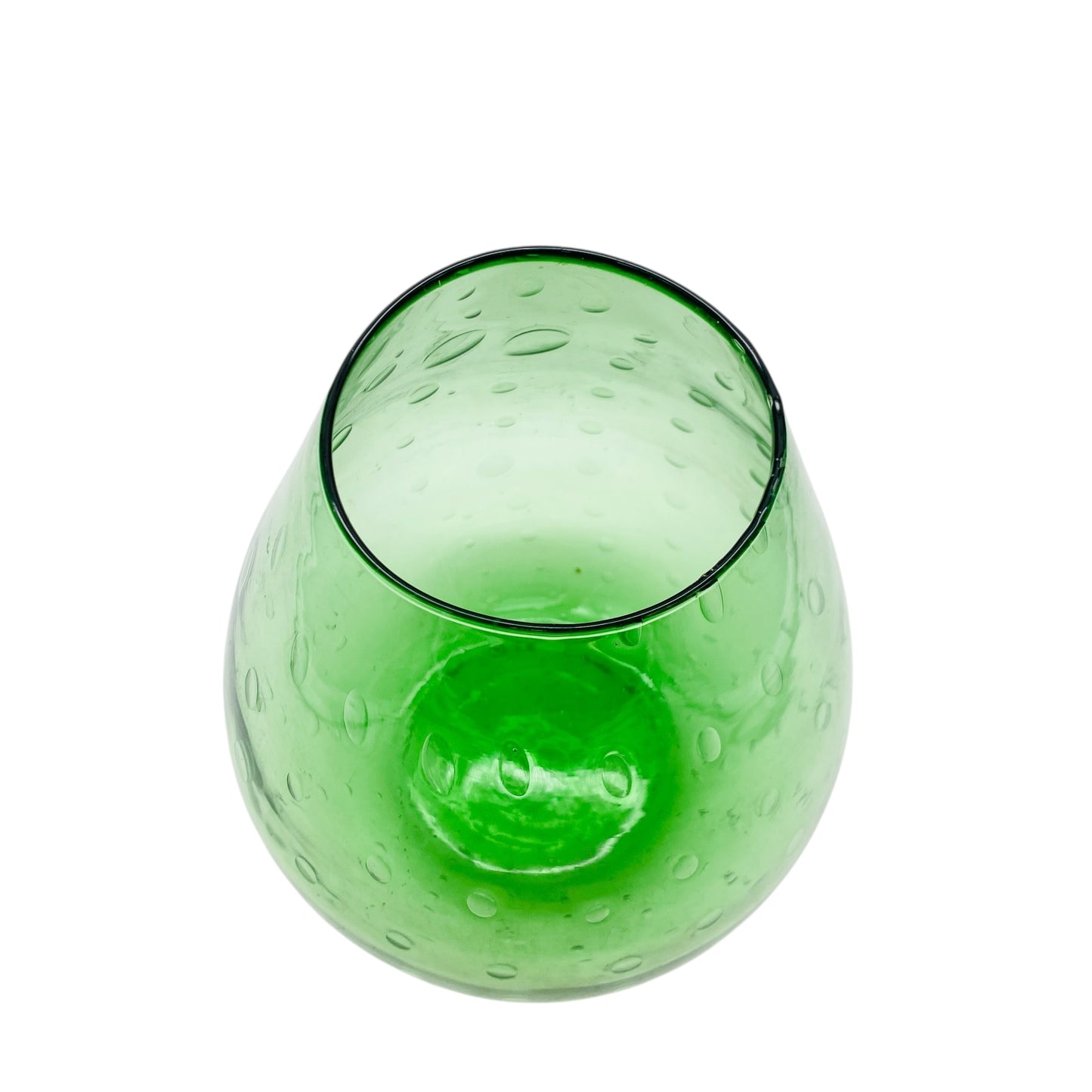 Mid Century Vase aus Gla in grün mit Luftblasen 60er 70er Jahre