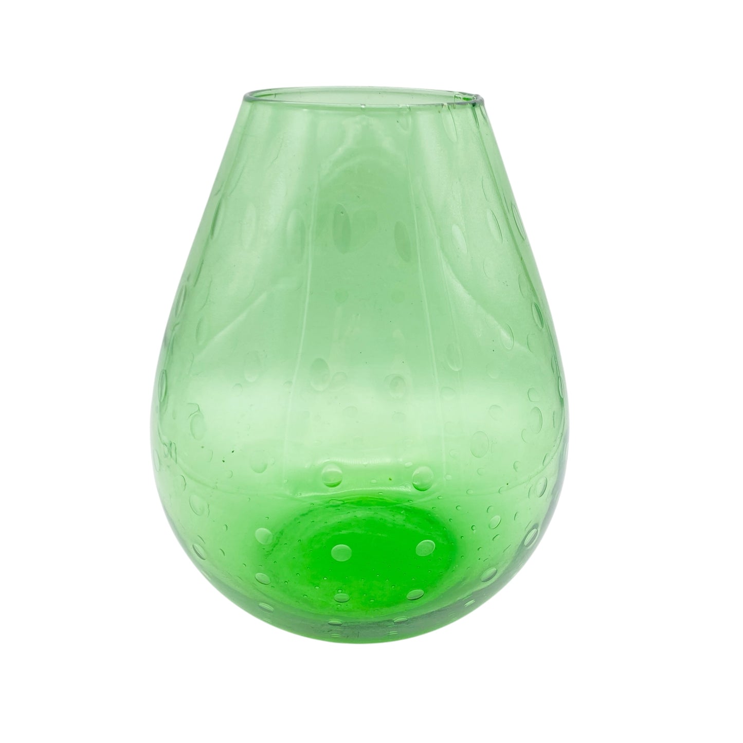 Mid Century Vase aus Gla in grün mit Luftblasen 60er 70er Jahre 