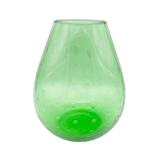 Mid Century Vase aus Gla in grün mit Luftblasen 60er 70er Jahre 