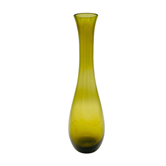 Mid Century Vase grün Glas 60er 70er Jahre Vintage Dekoration