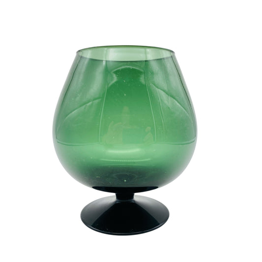 Mid Century Vase grün mossgrün aus Glas Dekoration der 60er 70er Jahre