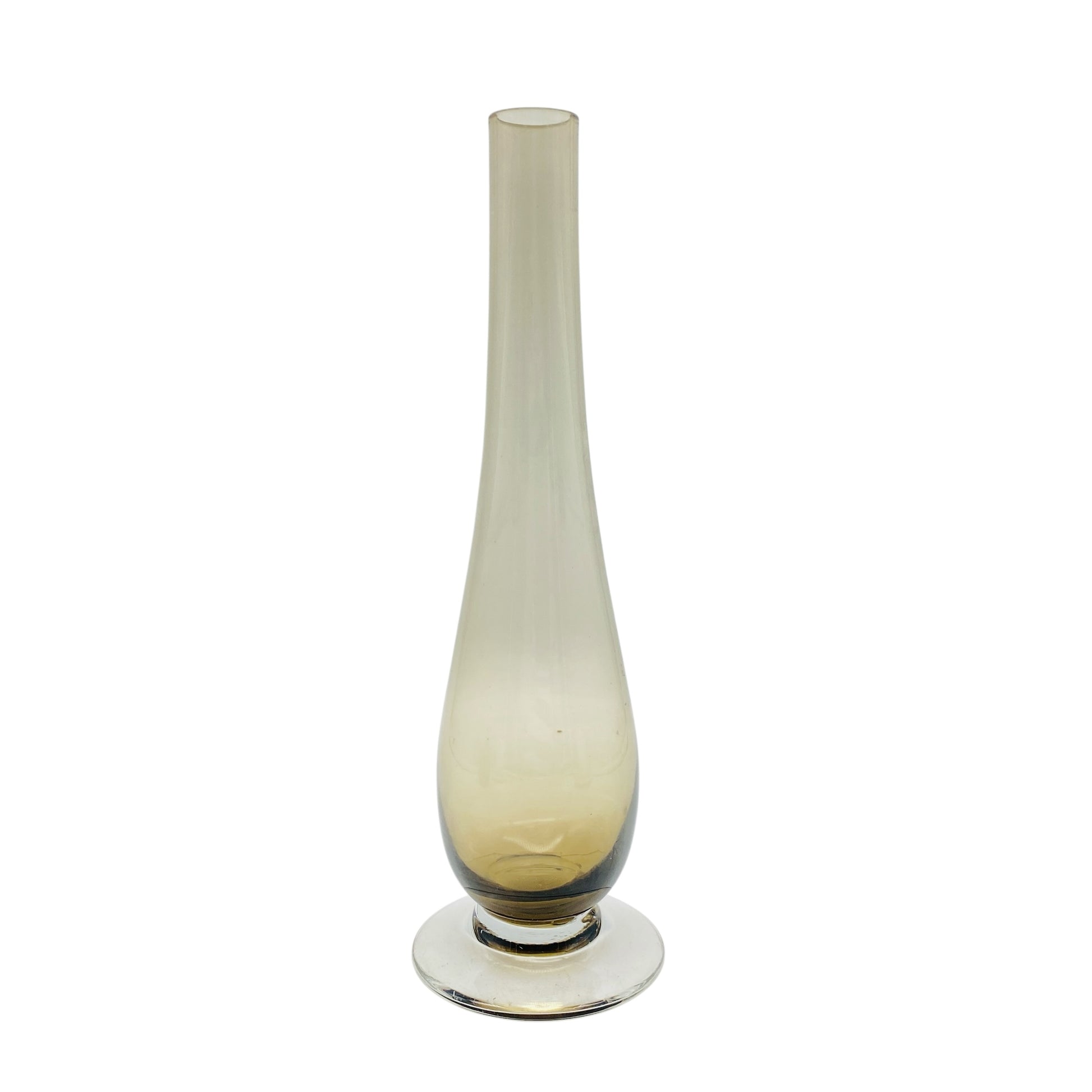 Mid Century Vase in Rauchglas grau Dekoration der 1960er 7190er Jahre aus Glas