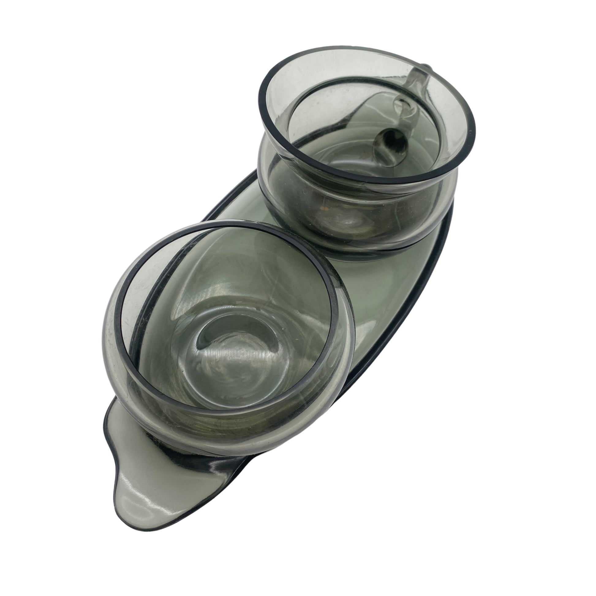 Milch- und Zucker set Rauchglas 60er 70er Rahmservice Vintage