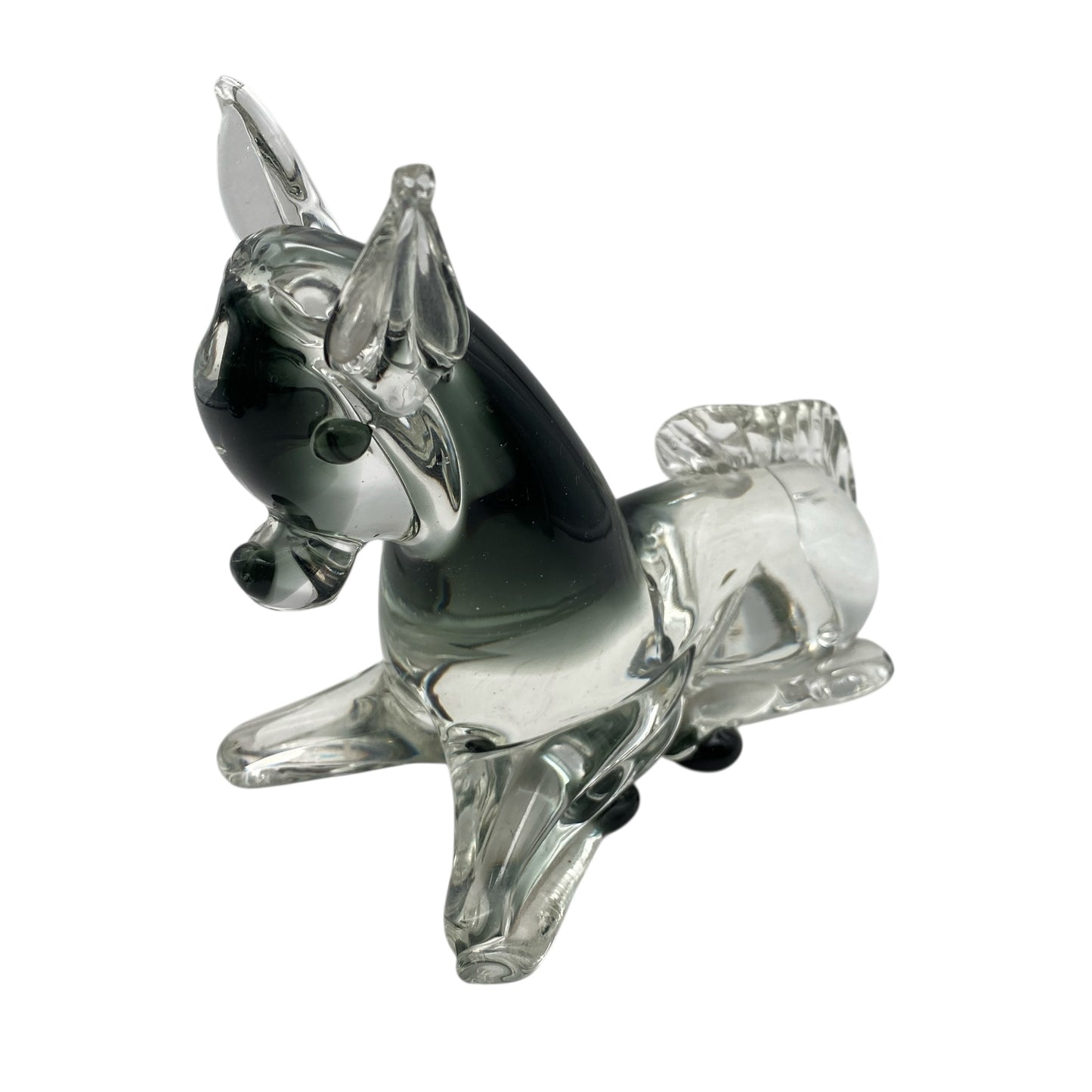 Murano Glas Esel 14 x 18 cm Tierfigur Vintage 50er 60er Jahre Italien Glasfigur