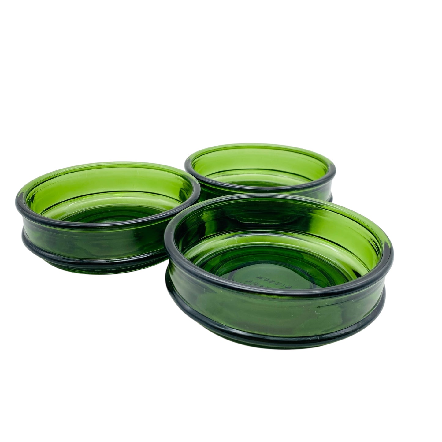 Nissen Glas Schalen 3er Set grün 60er 70er Jahre Dänemark Dekoration