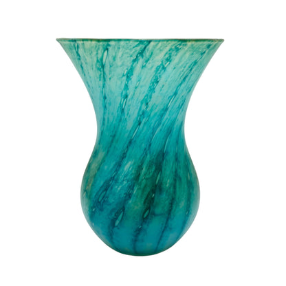 PEILL Vase satiniert grün gewellt in Spiralen 60er 70er Jahre moderne Dekoration