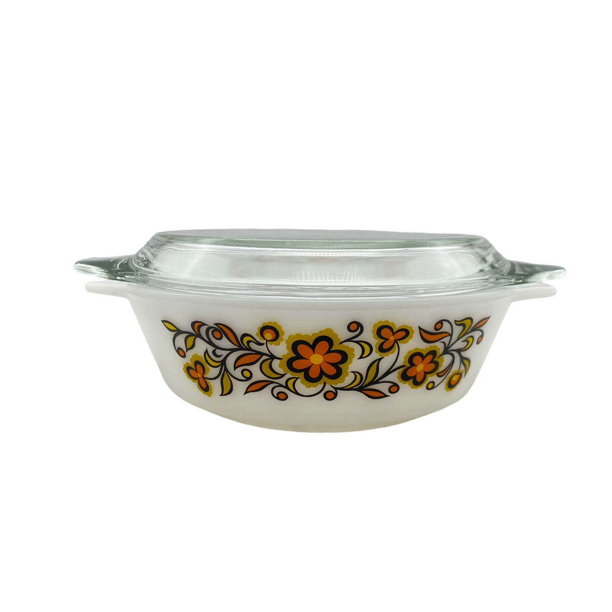 Pyrex Backform Weiß aus Glas 70er