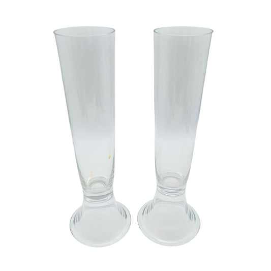 Paar Vasen transparent Glas Vintage 70er Jahre