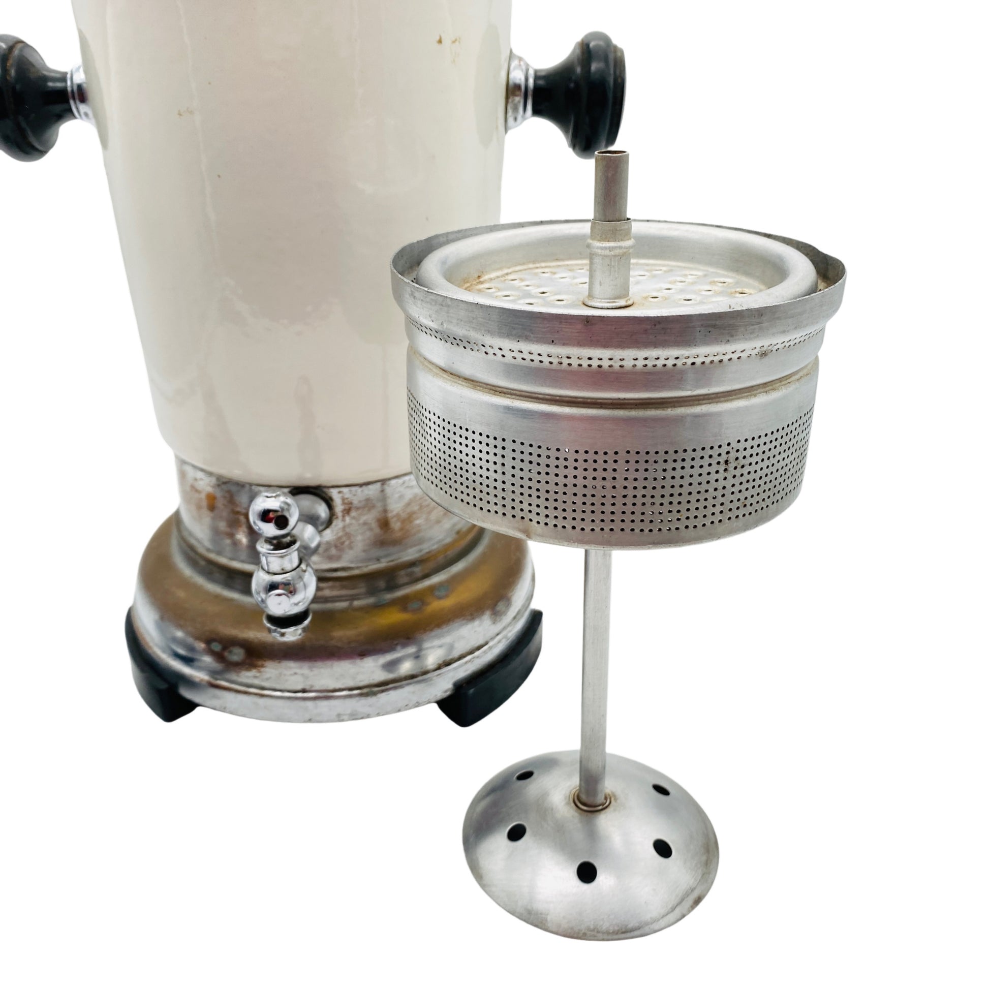 Perkolator Vintage Emaille Metall Chrom 30er 40er 50er Jahre Mid Century