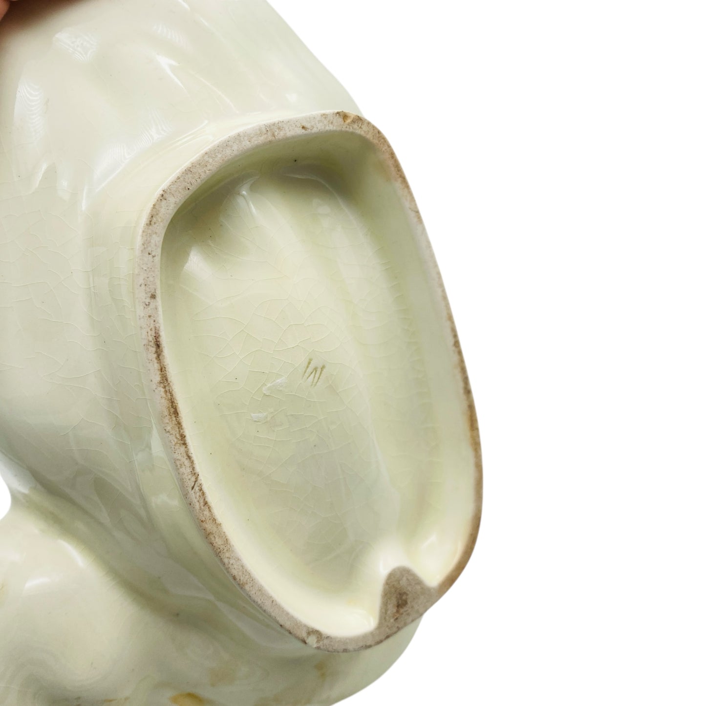Puddingform Keramik weiß creme Ente schwimmend 50er 60er Backform Vintage Dekoration