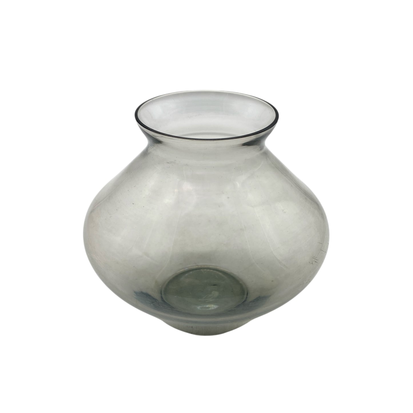 Rauchglas Vase Herzvase grau 50er 60er Mid Century Dekoration Vintage