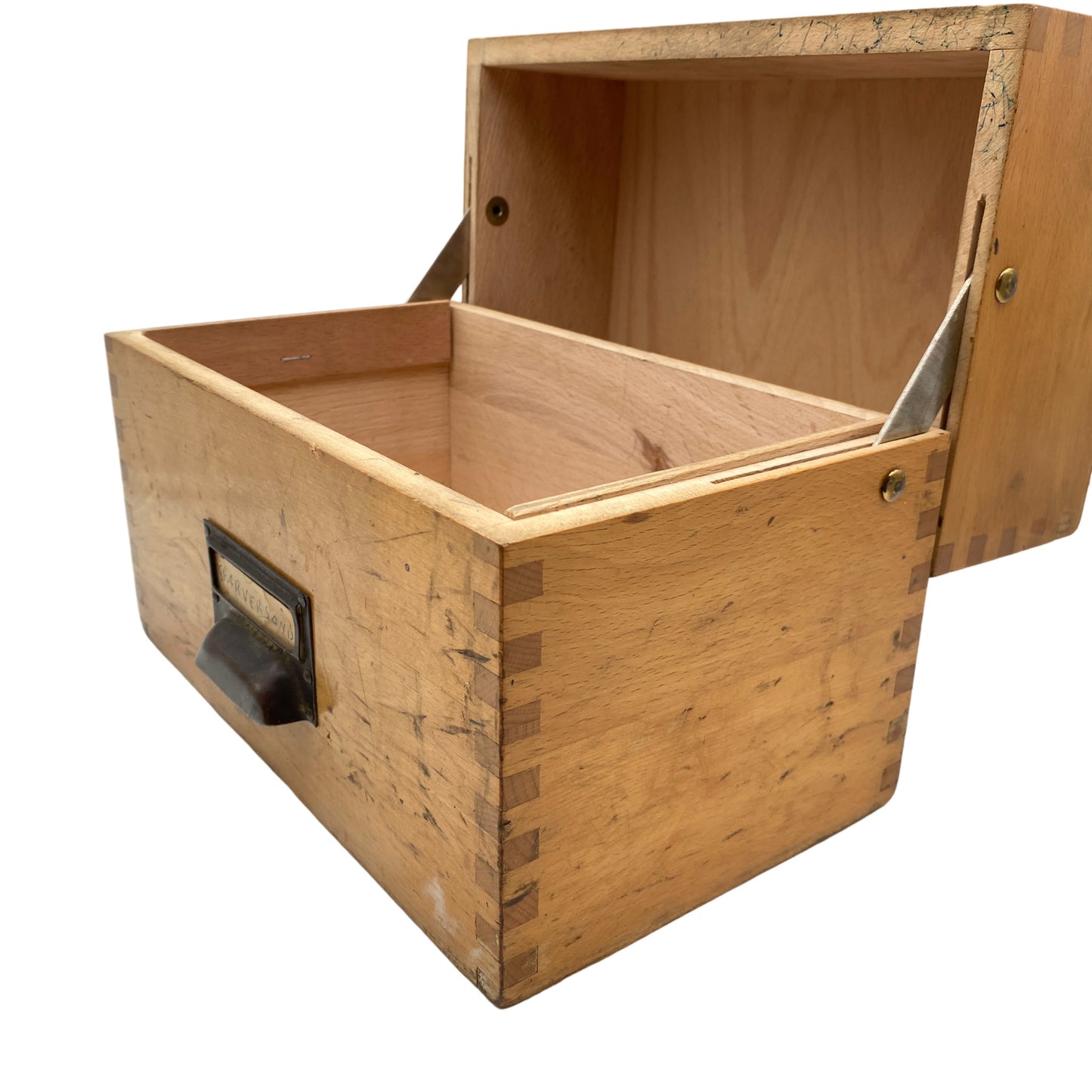 Registerbox Karteikartenbox Karteikasten Registerkasten Holz Vintage Mid Century