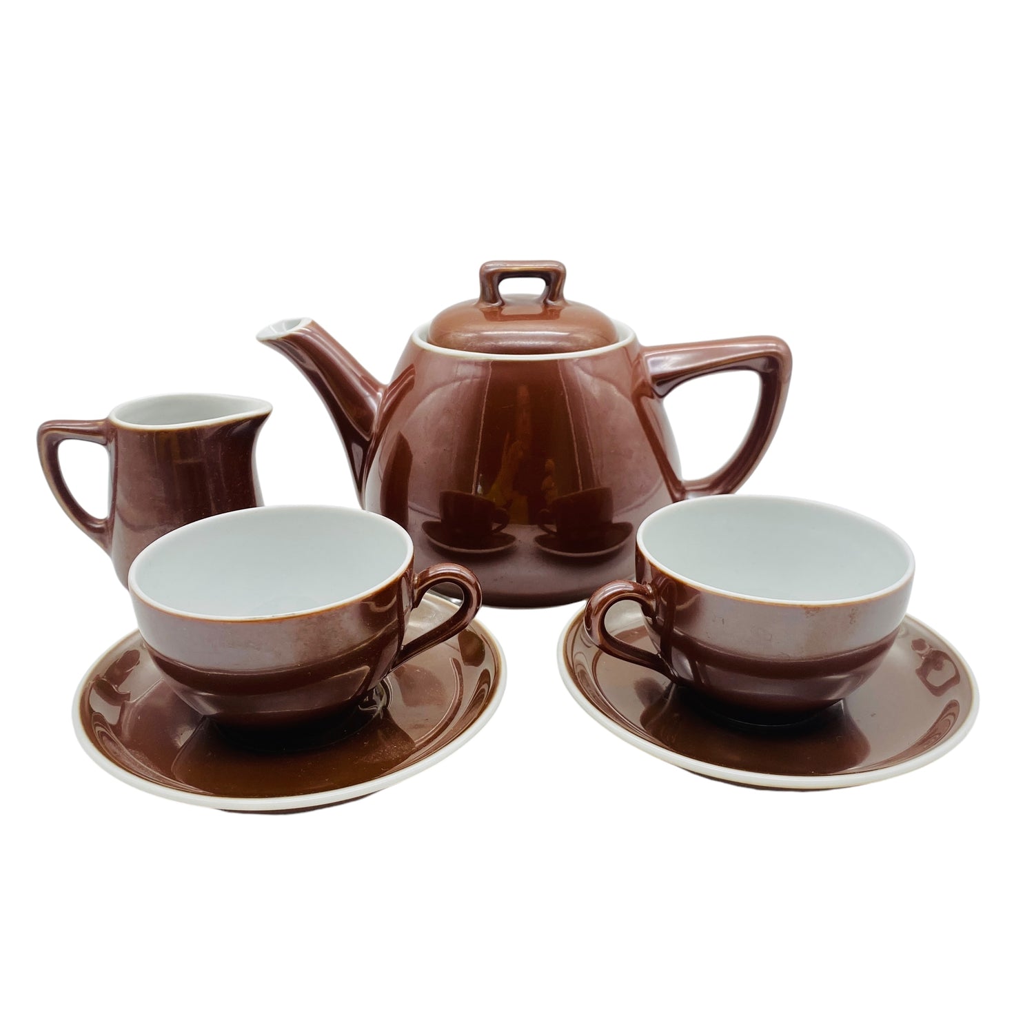 S.P.M. Walküre Bavaria Porzellan Teeservice braun irisierend 50er 60er Jahre Vintage