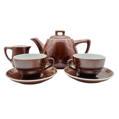 S.P.M. Walküre Bavaria Porzellan Teeservice braun irisierend 50er 60er Jahre Vintage