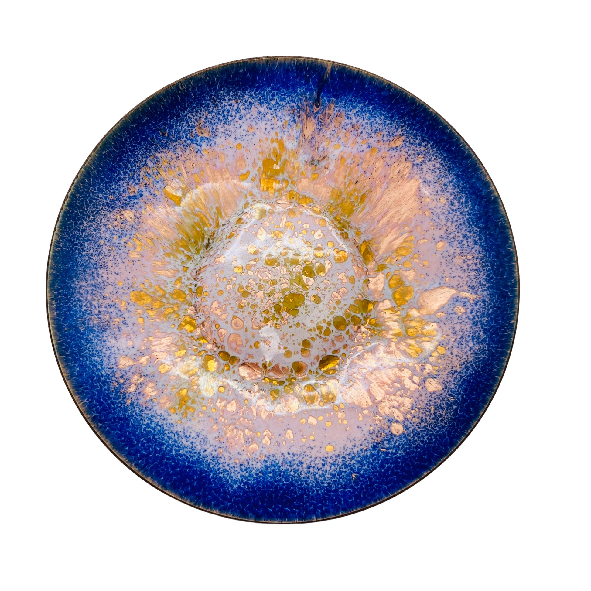 Schale aus Emaille rosa blau Mid Century Lounge 50er 60er Jahre