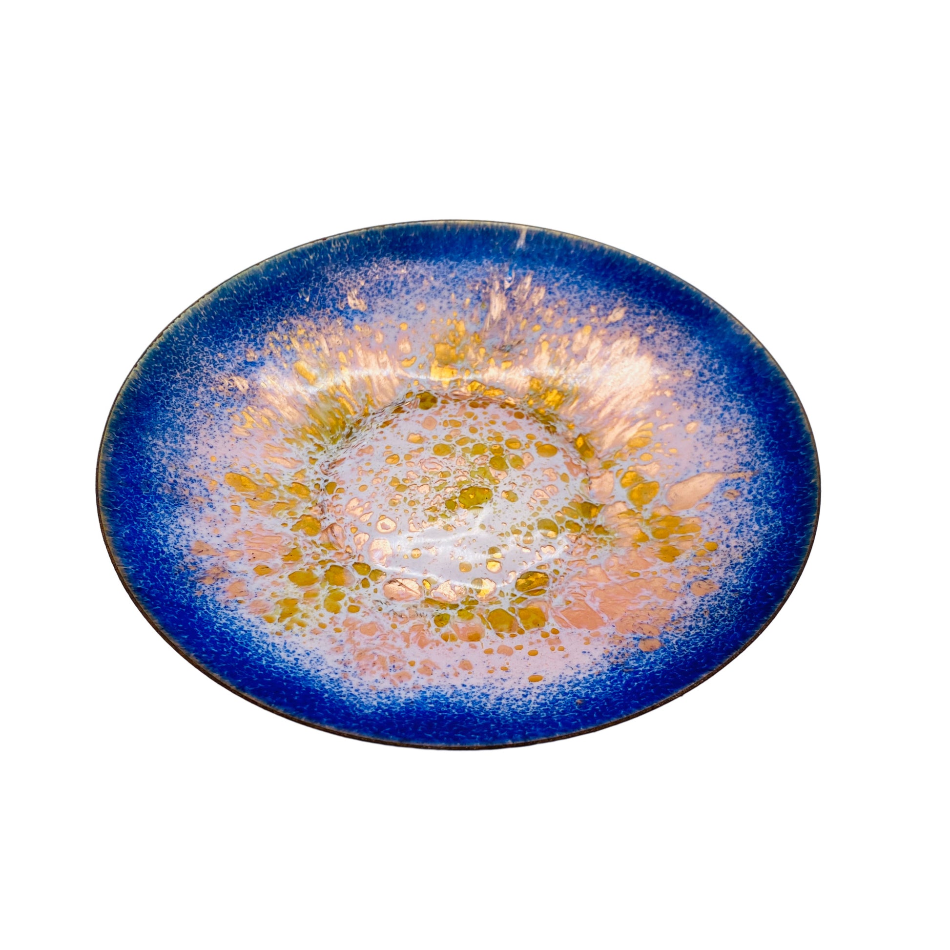 Schale aus Emaille rosa blau Mid Century Lounge 50er 60er Jahre