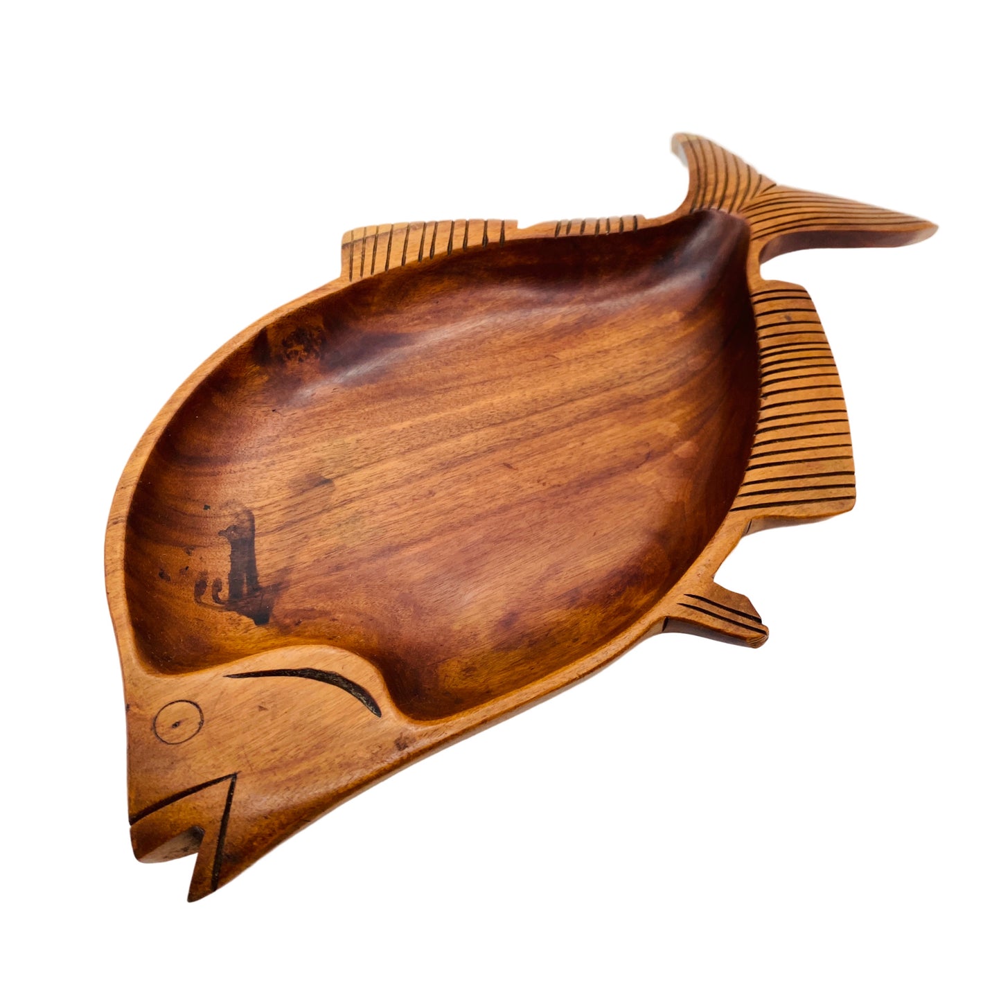 Schale aus Holz FISCH Vintage Mid Century 60er 70er Jahre