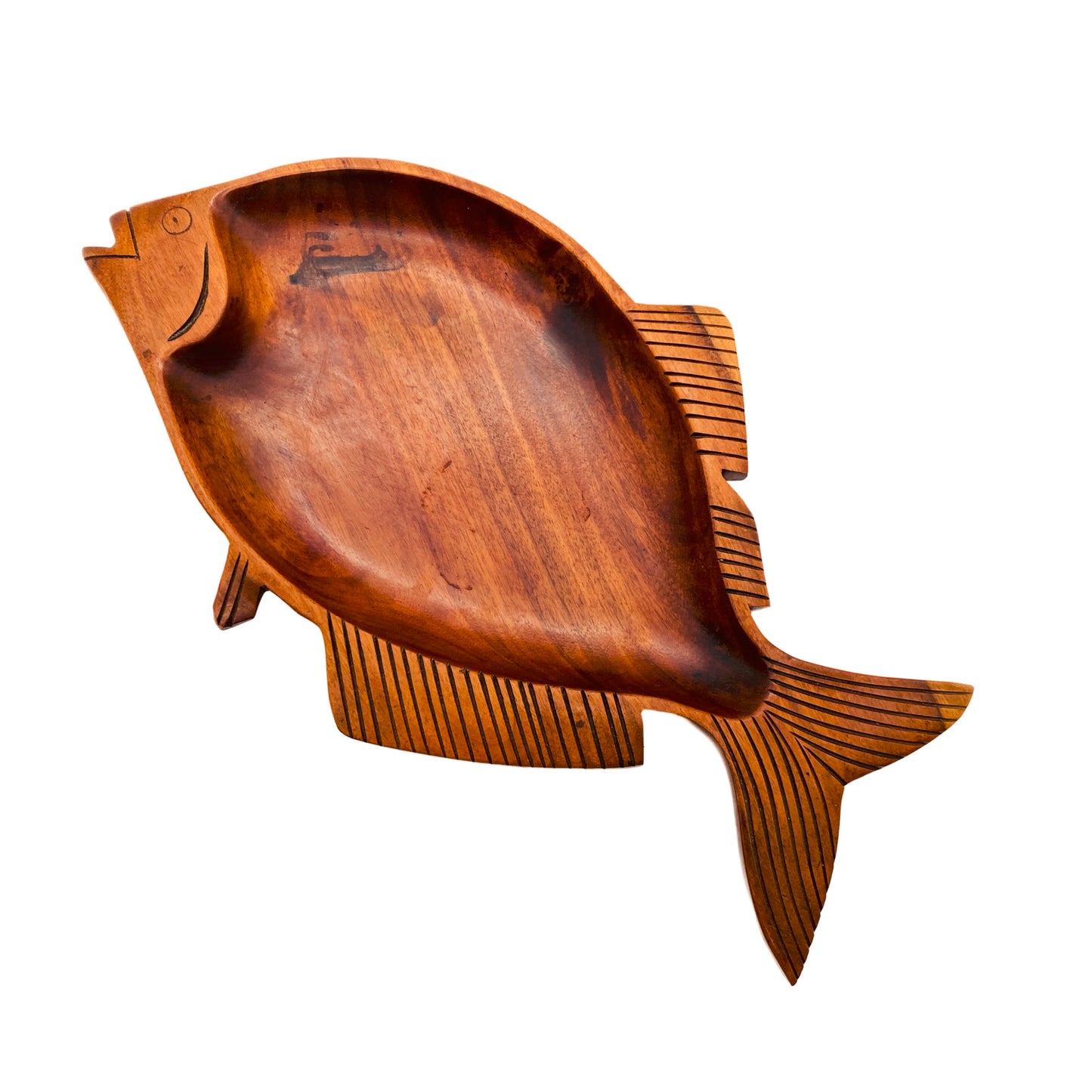 Schale aus Holz FISCH Vintage Mid Century 60er 70er Jahre